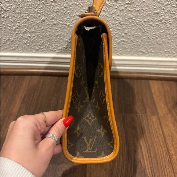 Vintage Louis Vuitton Monogram Bel Air Hand bag  Satchel in Brown and Tan Trim - Picture 4 of 10